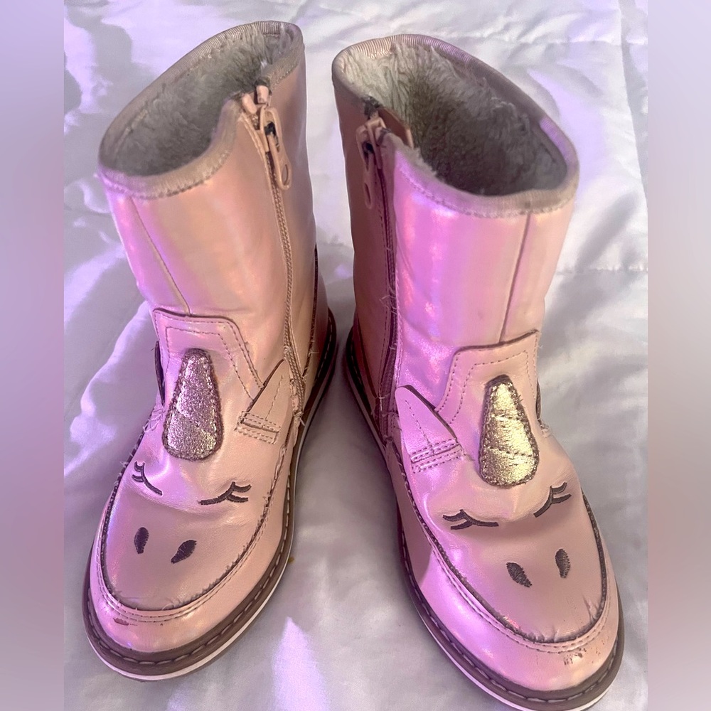 Pink unicorn boots